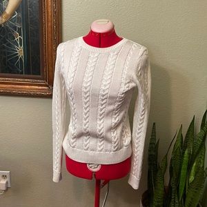 Brooks Brothers cable knit crew neck sweater.